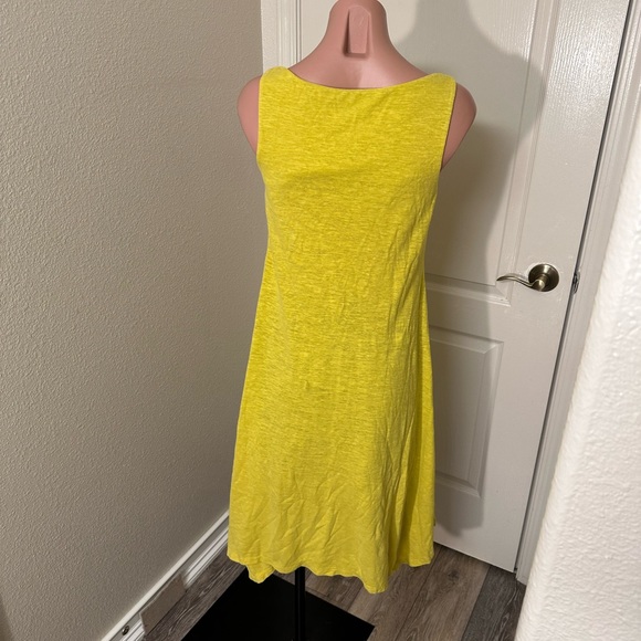 Eileen Fisher Yellow Hemp and Cotton MIDI Dress Sz XS - Picture 3 of 5
